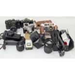 Misc cameras and lenses including Helios, Kodak, Comet, Russian models etc