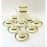 Royal Doulton Rondelay coffee set for 6 places with coffee pot