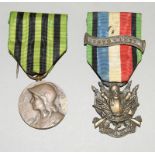 Two French military medals from the 1870 - 1871 Franco Prussian War