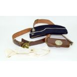 Boys Brigade items including Side Cap - Leather belt with brass buckle - Leather cross belt &
