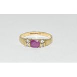 9ct gold ladies possibly ruby ring size M