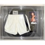 Muhammed Ali. Everlast Boxing Shorts won by Ali. Complete with Provenance by James Spencer