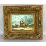 Gilt framed picture of a horse and carriage, rural scene. 60 x 71cm