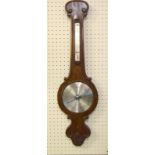 Wheel Barometer Rose Wood Veneer 1870 system locked missing setting knob