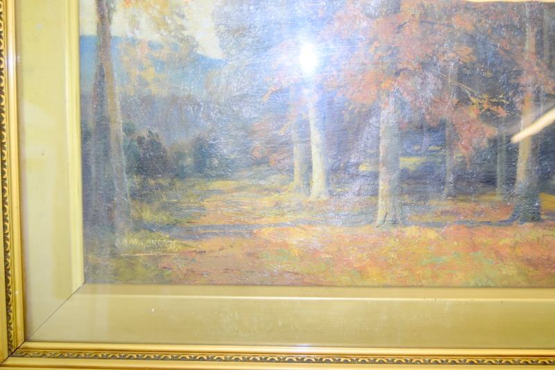 Oil on canvas of a woodland scene signed Sam Garratt - Image 3 of 9