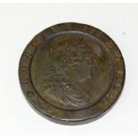 George III Britannia 1707 cart wheel penny