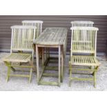 Twak garden furniture, table & four chairs