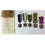 A WW2 Royal Navy medal group of five including the Atlantic and Pacific Stars with the Admiralty