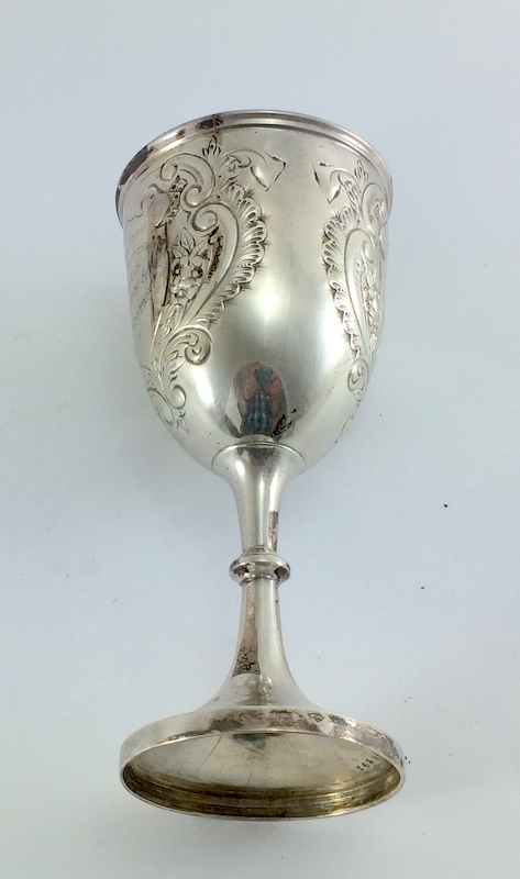 Silver embossed trophy cup (engraved) Sheffield 1909 16cm tall - Image 3 of 5