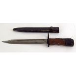 British No7 Bayonet in Scabbard. Blade Length 20cm