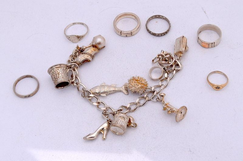 Mixed silver jewellery