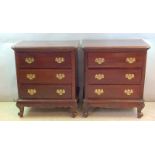 Pair of regency style chest of bedside drawers 75 x 65 x 43