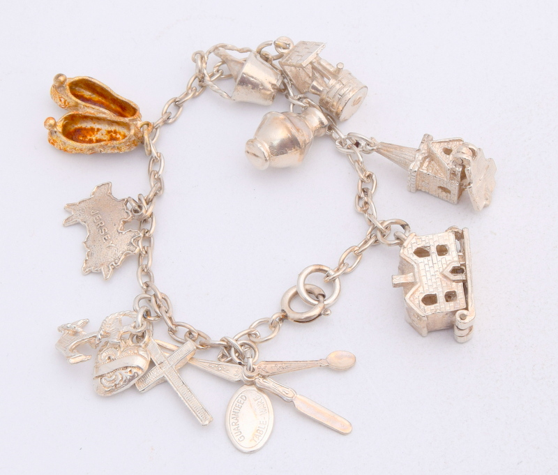 2 Ladies silver charm bracelets and charms - Image 3 of 4