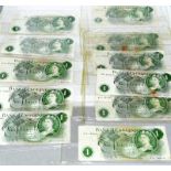 Collection of bank of England £1 notes signed by L.K Orien and others (11)