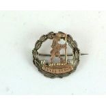 A sterling silver and gold faced sweetheart brooch to the New Zealand Rifle Brigade 2.5cms diameter