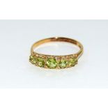 9ct gold Ladies antique set Peridot ring size