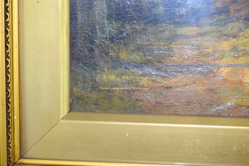 Oil on canvas of a woodland scene signed Sam Garratt - Image 8 of 9