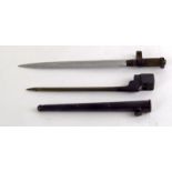 British No4 Bayonet in scabbard and a Chinese folding bayonet