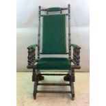 A Victorian American Beech Rocking Chair