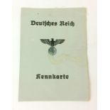 A WW2 Third Reich civilians Identity Card cloth cover 10cms x 14cms