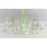Collection of glassware to include bowls and decanters