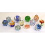 Collection of glass paperweights