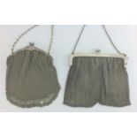 2 silver purses. total weight 410g