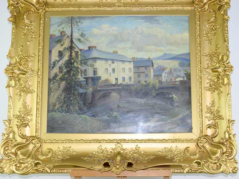 Gilt framed oil of Brecon beacons signed Sam Garrett - Image 2 of 9