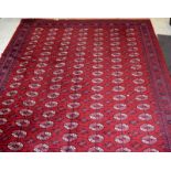 Room size red patterned geometric design rug 360 x 270cm