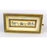 Ivory hand painted picture miniature in frame 18x10cm