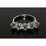 an 18ct white gold five stone diamond ring of 1.84 CT