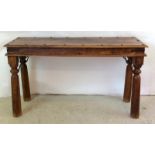 Modern hardwood serving table. 80 x 140 x 45cm