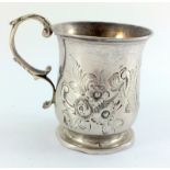 Silver embossed christening mug London 1840 8cm hallmarked