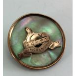 WW1 gold on mother of pearl Lincolnshire Regt Sweetheart Brooch.