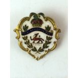 A WW1 white faced enamel and gilt sweetheart brooch to the Royal Berkshire Regiment 3cms x 3cms