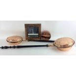 Two Victorian Copper Warming Pans and other copper items