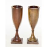 Pair of wooden goblets / candle holders. 22cm