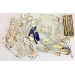 Selection of silver plate flatware