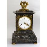 a 19thc french grey marble mantle clock by le paute paris the white enamel dial with black roman