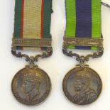 An India General Service Medal pair comprising of a George V medal with North West Frontier 1935