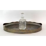 Silver plated tray and a decanter