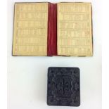 Silk and Leather Almanac1888 together with an American Union Case 1860s with fitted inside 67x78mm
