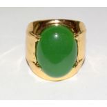 Silver gilt jadeite fashion ring size R