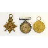 A WW1 medal trio named to 1497 Private J. Taylor of the West Riding Regiment