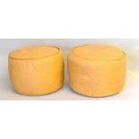 Pair of leather covered foot stools / Pouffe