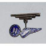 A WW2 silver & enamel Royal Air Force Navigator sweetheart brooch