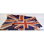 Five genuine cotton Union Jack Coronation flags. Ranging in size from 42cms by 66cms up to 80cms