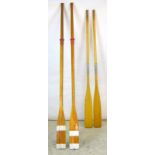 Two pairs of wooden oars