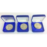 3 Silver commemorative medals