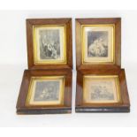 Four Rosewood framed Engravings